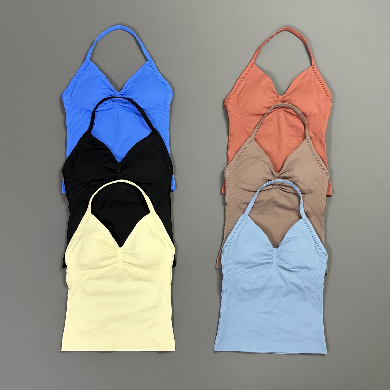 Sports Tank Top Women Halter V - T Shirt Bra Seamless recension och pris