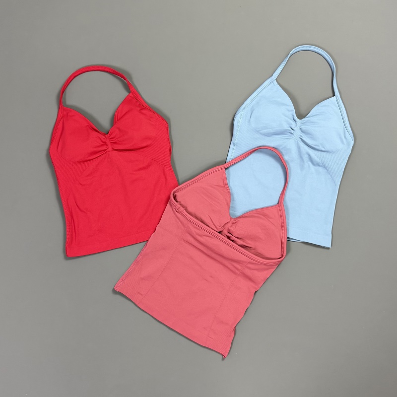 Sports Tank Top Women Halter V - T Shirt Bra Seamless recension och pris