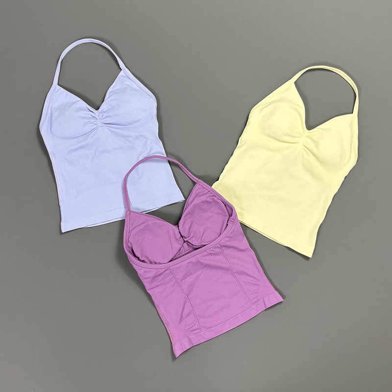 Sports Tank Top Women Halter V - T Shirt Bra Seamless recension och pris