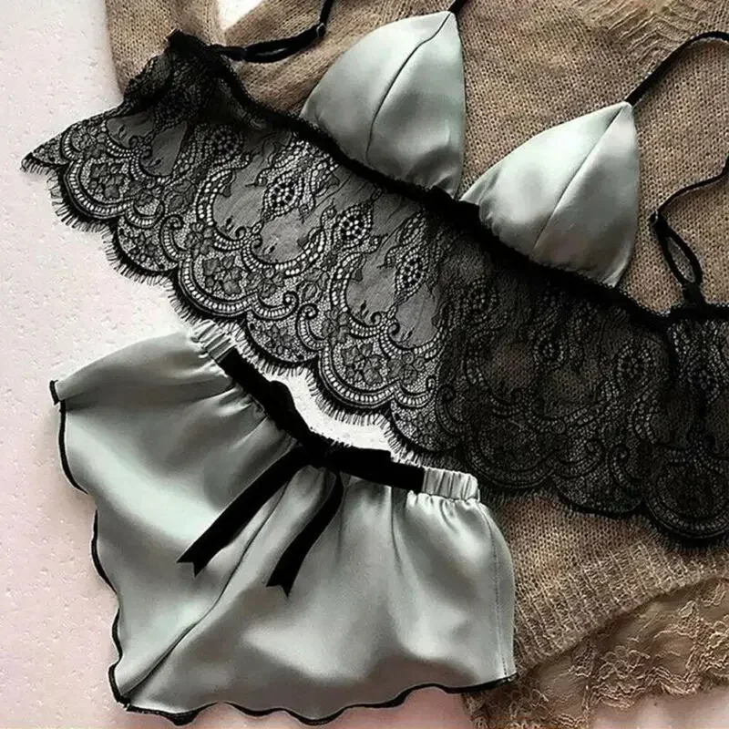 Women's Underwear Sexy Silk Sa - Lace Bralette Set recension och pris