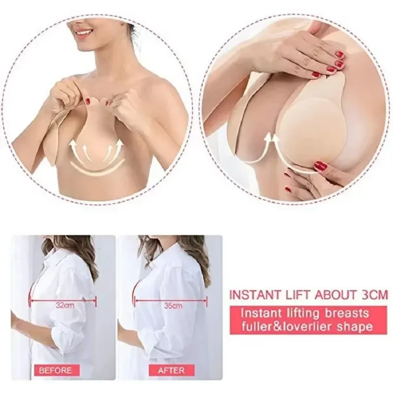 1Pair Self Adhesive Silicone S - Strapless Bra Adhesive recension och pris