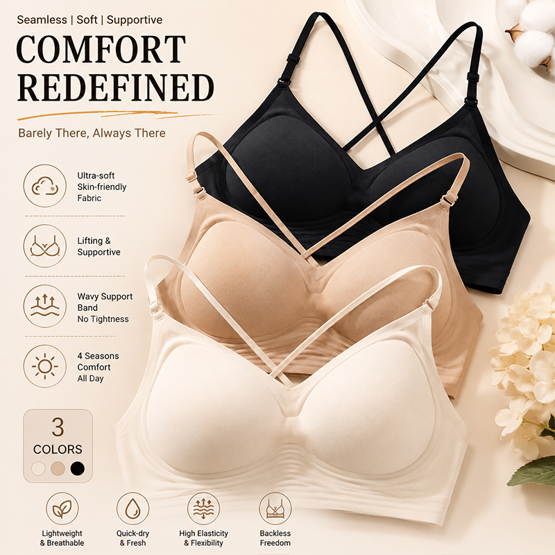 FINETOO Seamless Wave Support  - Sleep Bra Bralette recension och pris