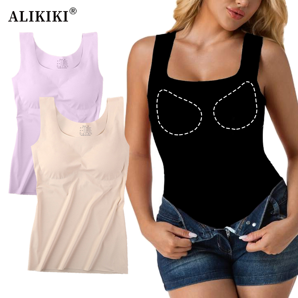 Ice Silk Wireless Push Up Tank - T Shirt Bra Seamless recension och pris