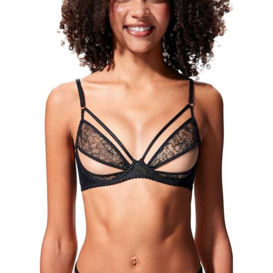 Faye Women's Sexy Lace Bra, Ba - Demi Bra Balconette recension och pris