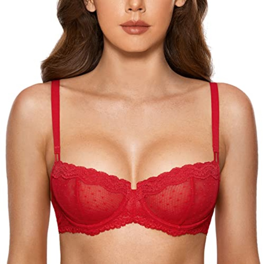 DOBREVA Women's Sexy Lace Bra  - Demi Bra Balconette recension och pris