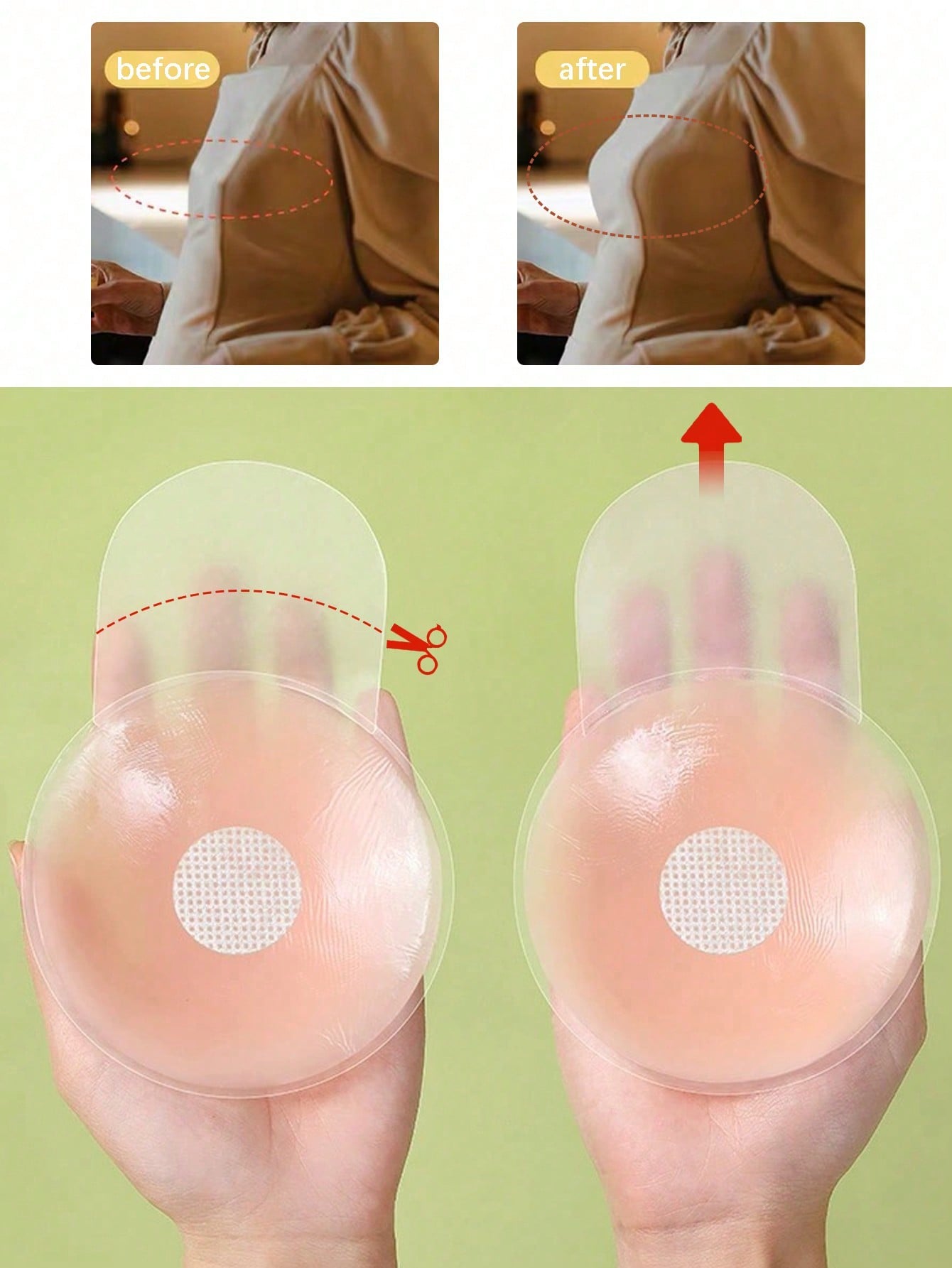 6.5cm Invisible Silicone Breas - Push Up Bra Silicone recension och pris
