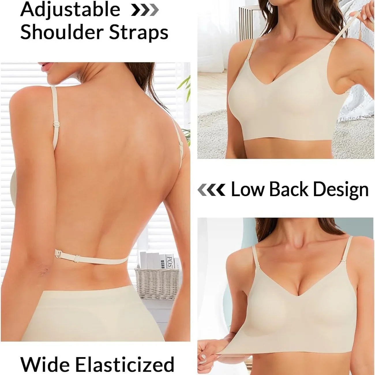 Top RatedSeamlLow Back Bra Sup - Convertible Bra Multiway recension och pris